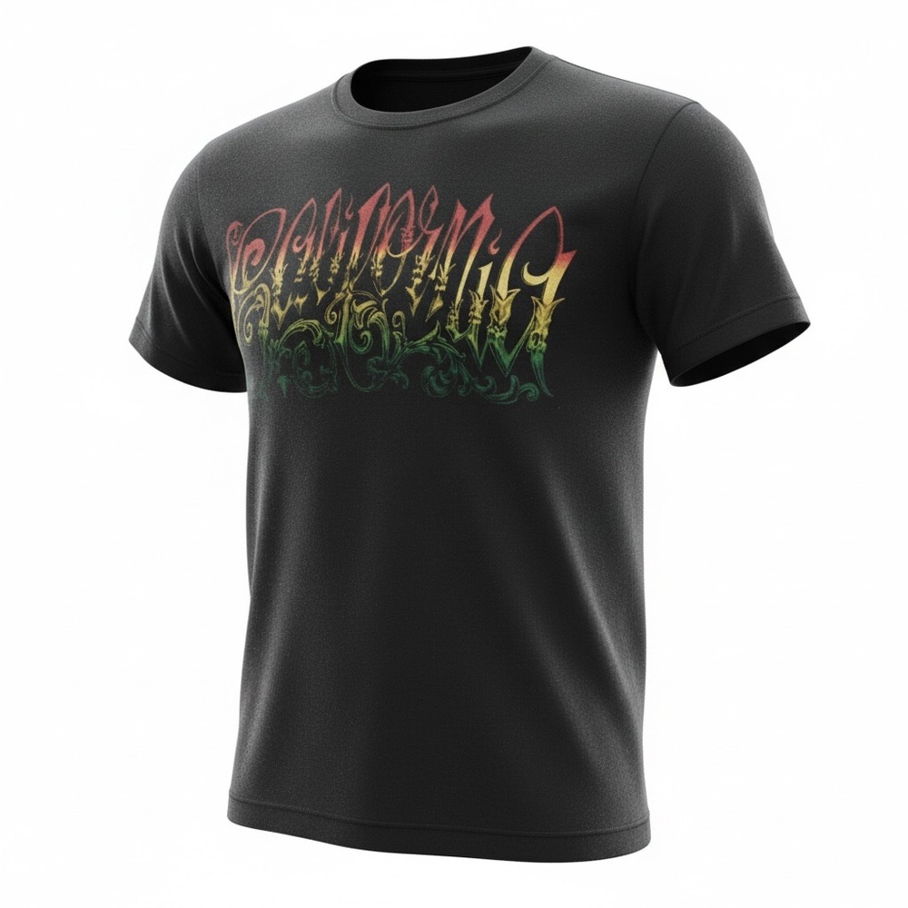 Fruit of the Loom Black Tee with Multicolor Graphic